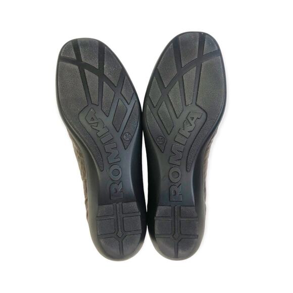 Romika Cassie Slip On Sneaker Size EU 39 US 8-8.5 Brown Crinkle Leather Comfort - Picture 10 of 11